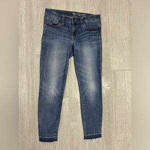 GAP Legging Skimmer Cheville Cropped Skinny Jean Raw Hem Size 4